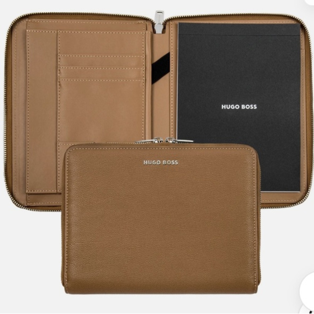 Hugo Boss Tan Leather A5 office folder